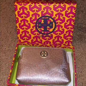 Silver Tory Burch pouch